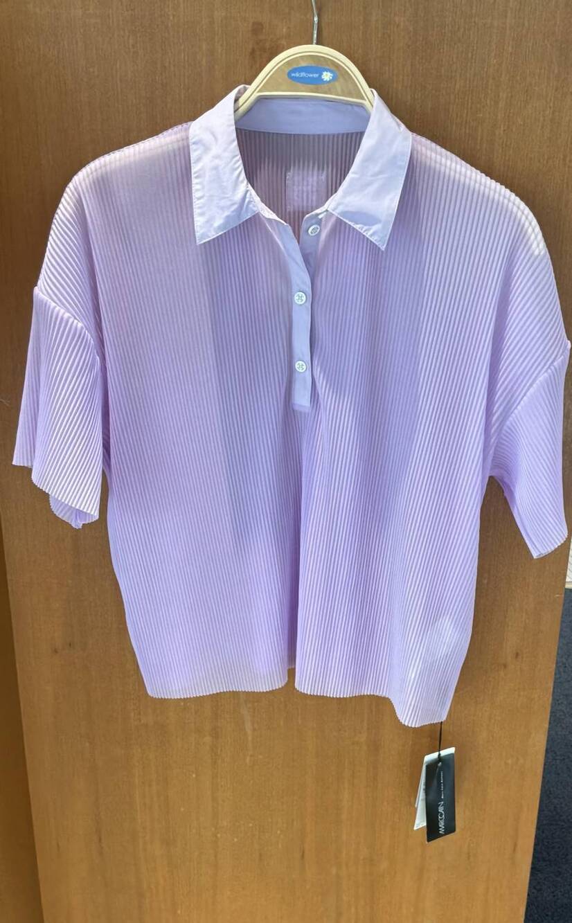 NEW MARC CAIN women's stripe pattern blouse in lavender